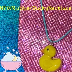 Rubber Duck Necklace Adult Baby Shower Gag Gift Pregnancy Gender Reveal Kawaii